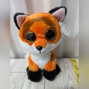 Ty Meadow Orange and White Fox Stuffed Animal